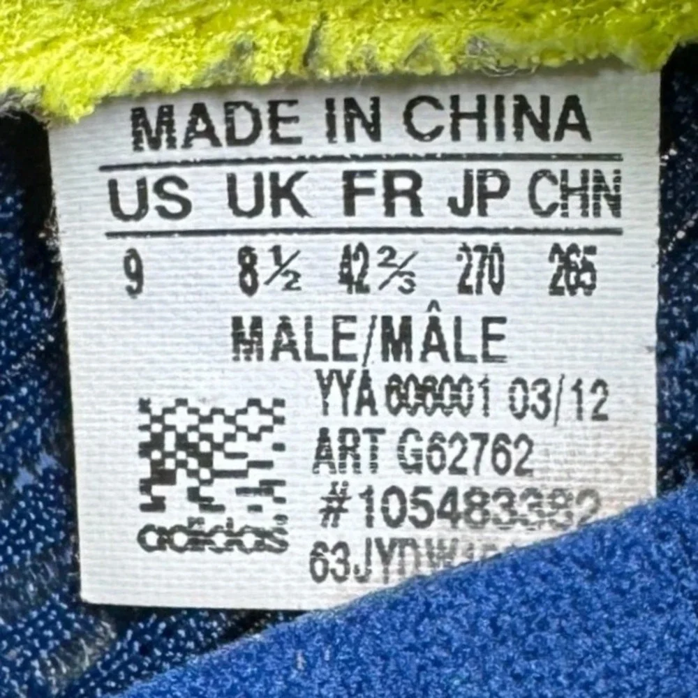 Adidas Adizero F50 Mens 9 Blue Yellow Running Shoes Sprintframe‎ G62762